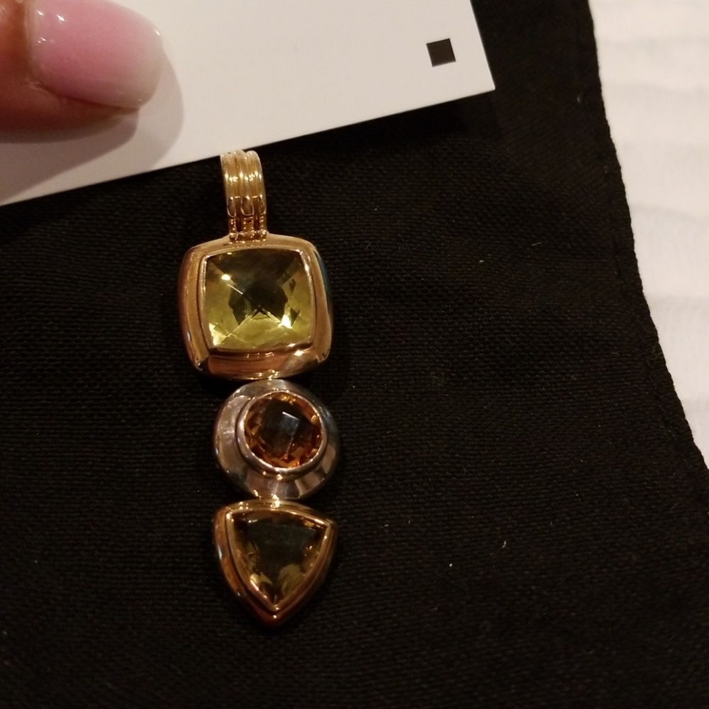 David yurman 3 stone pendant gold and silver